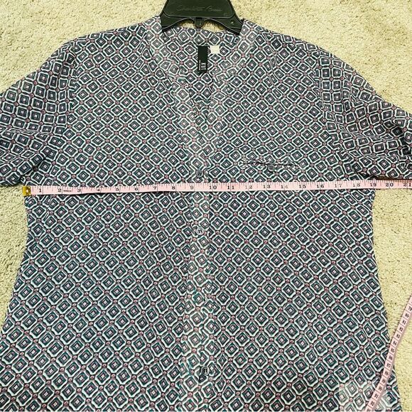 Kut from the Kloth Geometric Sheer Button Down Blouse Size M - Picture 11 of 12